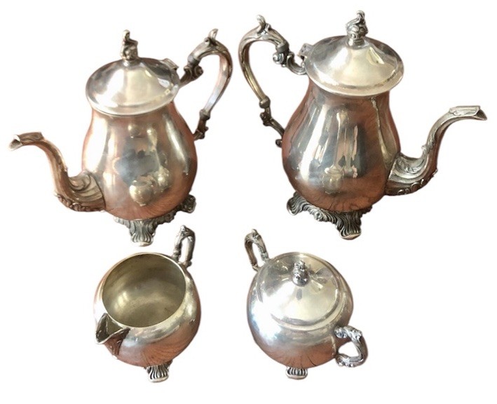 Vtg F.B Rogers Silver Co 1883 Silverplate 4Pc Tea Coffee Set Teapot Creamer