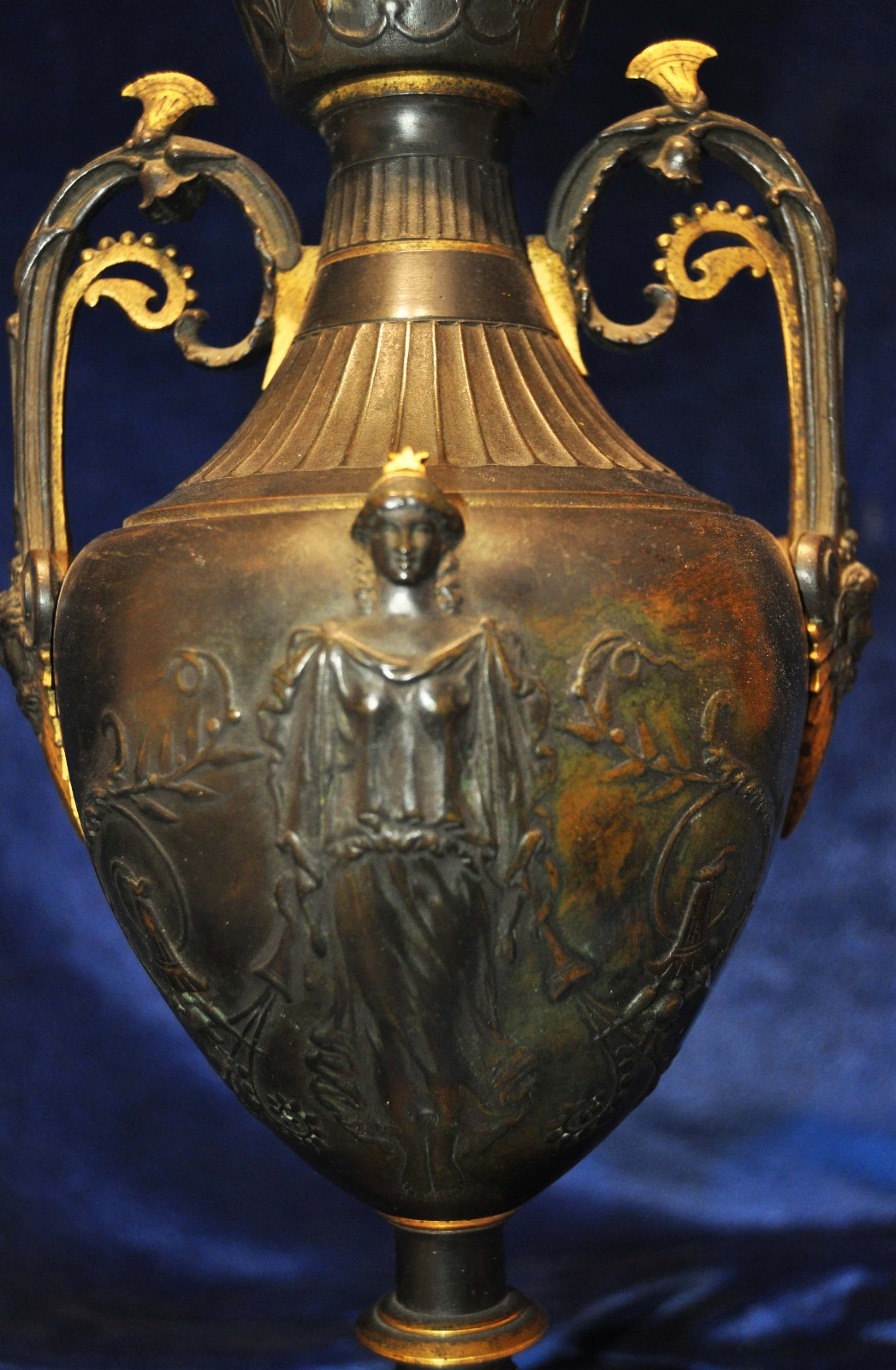 NEOCLASSICAL BRONZE URN GILT MARBLE RELIEF GRAND TOUR GREEK ROMAN BUST EGYPTIAN