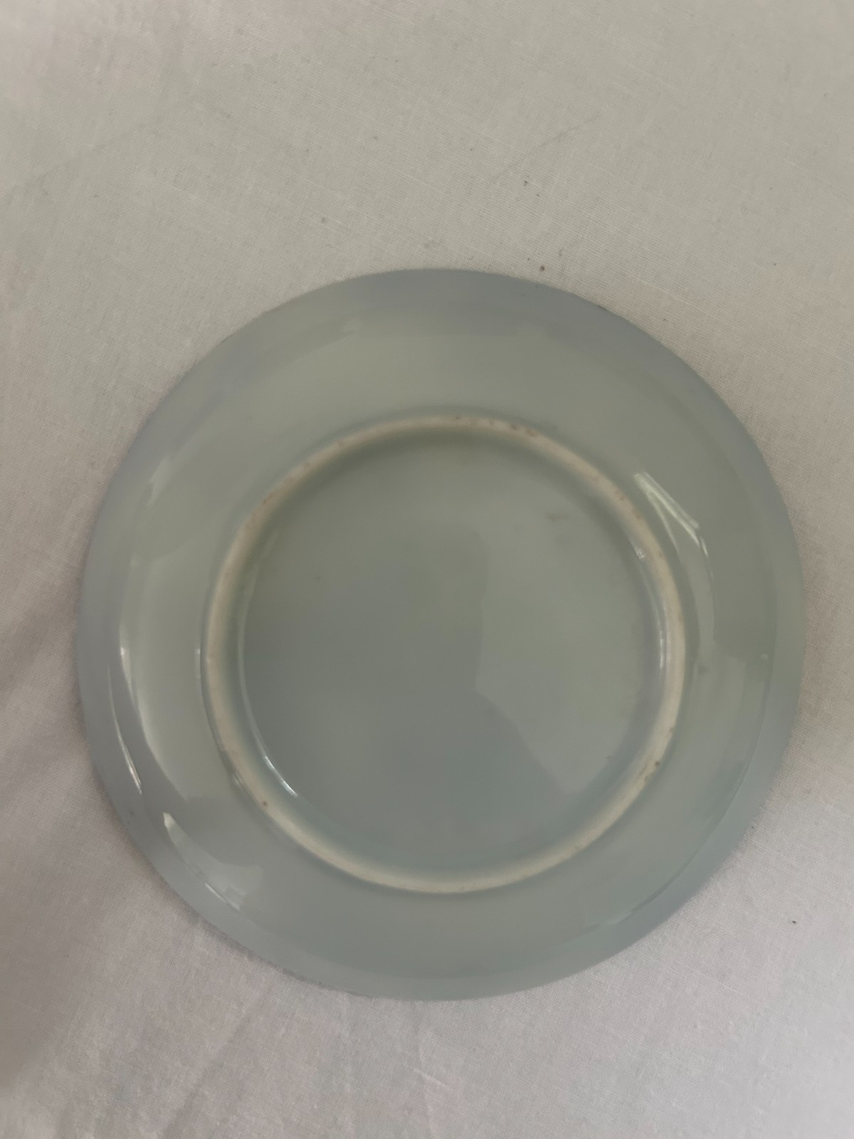 Chinoiserie Style Antique Blue White Porcelain Bird Floral Saucer Plate