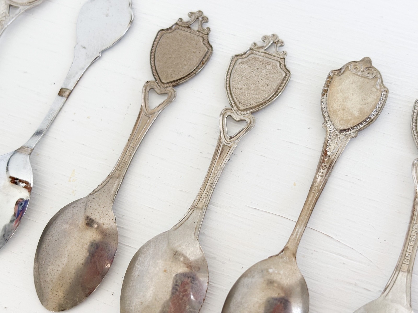 Fabulous Vintage 1970-80s Shield-Style Souvenir Spoons — Set of Lucky 13