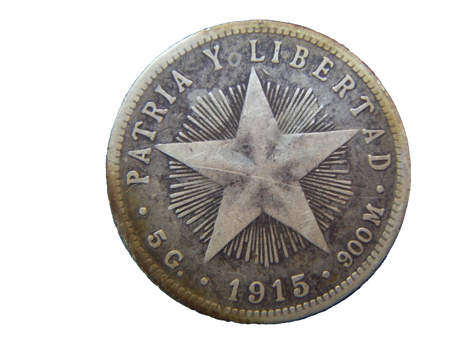 1915 UNITED STATES MINT OF PHILADELPHIA NORTH AMERICA 20 CENT SILVER COIN RARE