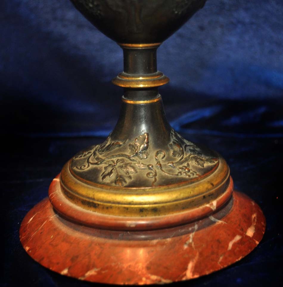NEOCLASSICAL BRONZE URN GILT MARBLE RELIEF GRAND TOUR GREEK ROMAN BUST EGYPTIAN