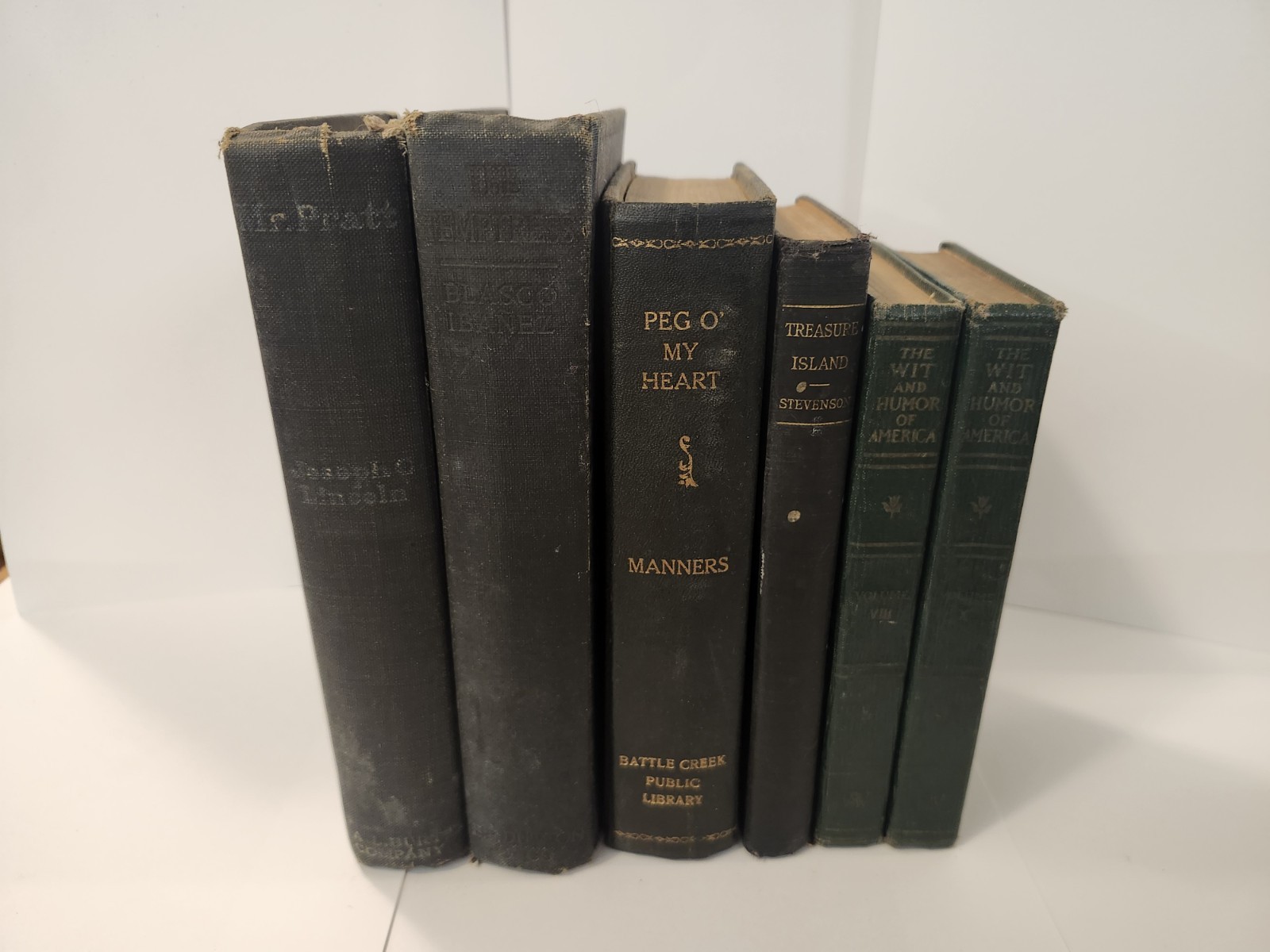 Book Set 1910-1919 Hardcover Collection (6 piece) Dark Green Decorative Bundle