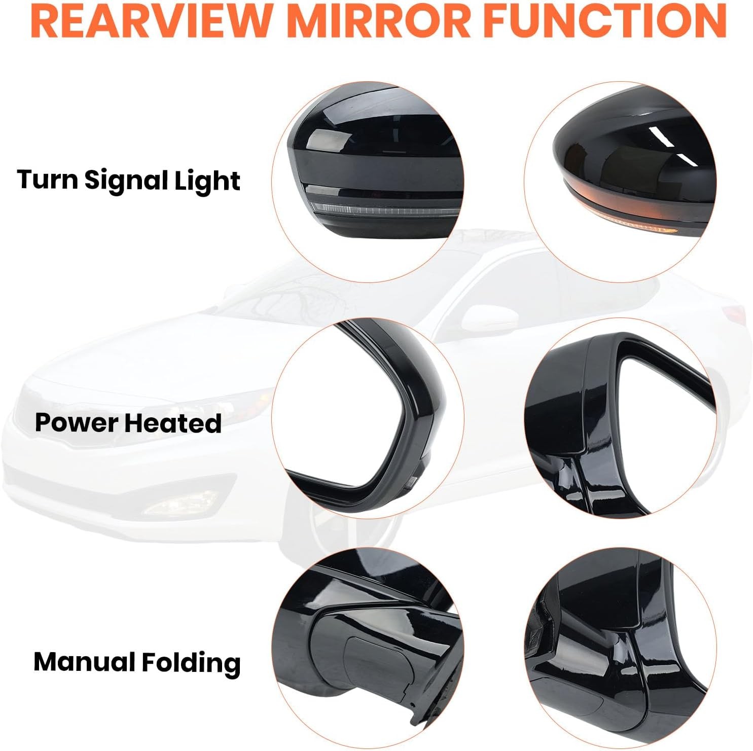 Passenger Side Mirror Compatible with 2019 2020 2021 2022 2023 Nissan Altima Mir