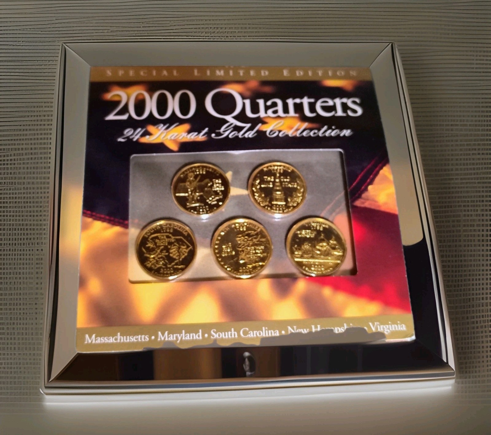 2000 24 KARAT GOLD COLLECTION UNCIRCULATED QUARTERS SetOf5+ HISTORY~SPECIAL LTED