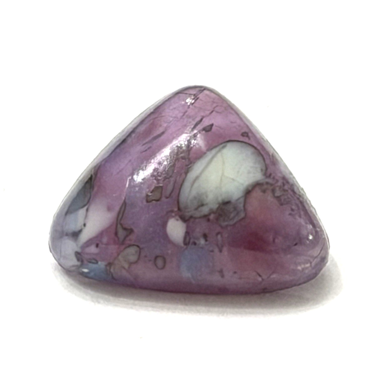 BEAUTIFUL Antique Purple, White & Blue Triangle LEO POPPER Button 5/8″ (A-R3)