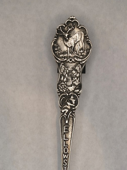 Sterling Silver Souvenir Spoon-Old Faithful | Yellowstone Park