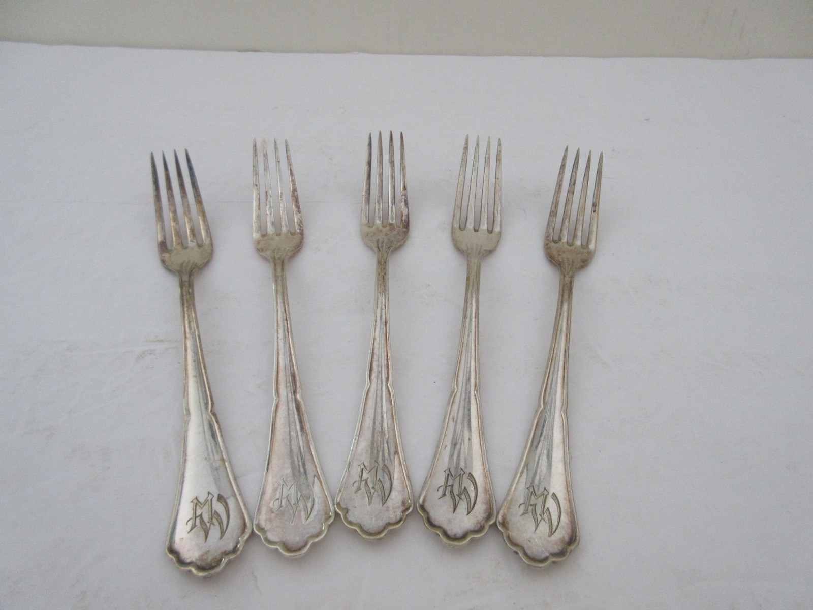 Antique Germany BREMER 800 Silver Set of 5 Forks 187.7 grams / 6.035 t.oz