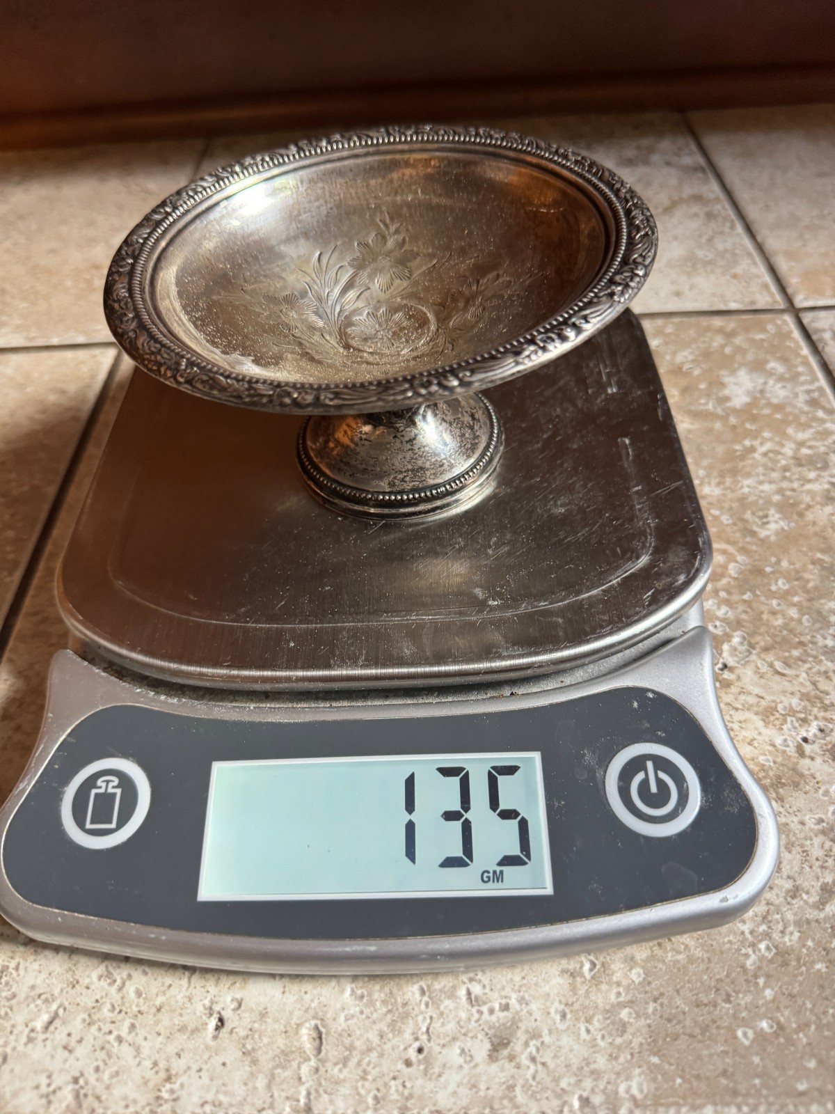 sterling by Frank M Whiting company reinforced with cement compote / dish