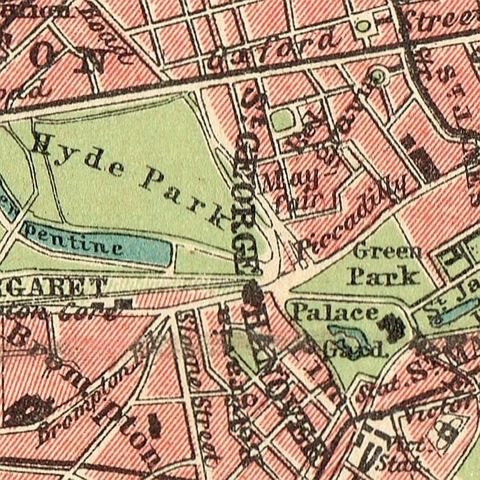 LONDON England Antique 1904 dated map United Kingdom ORIGINAL Great Britain