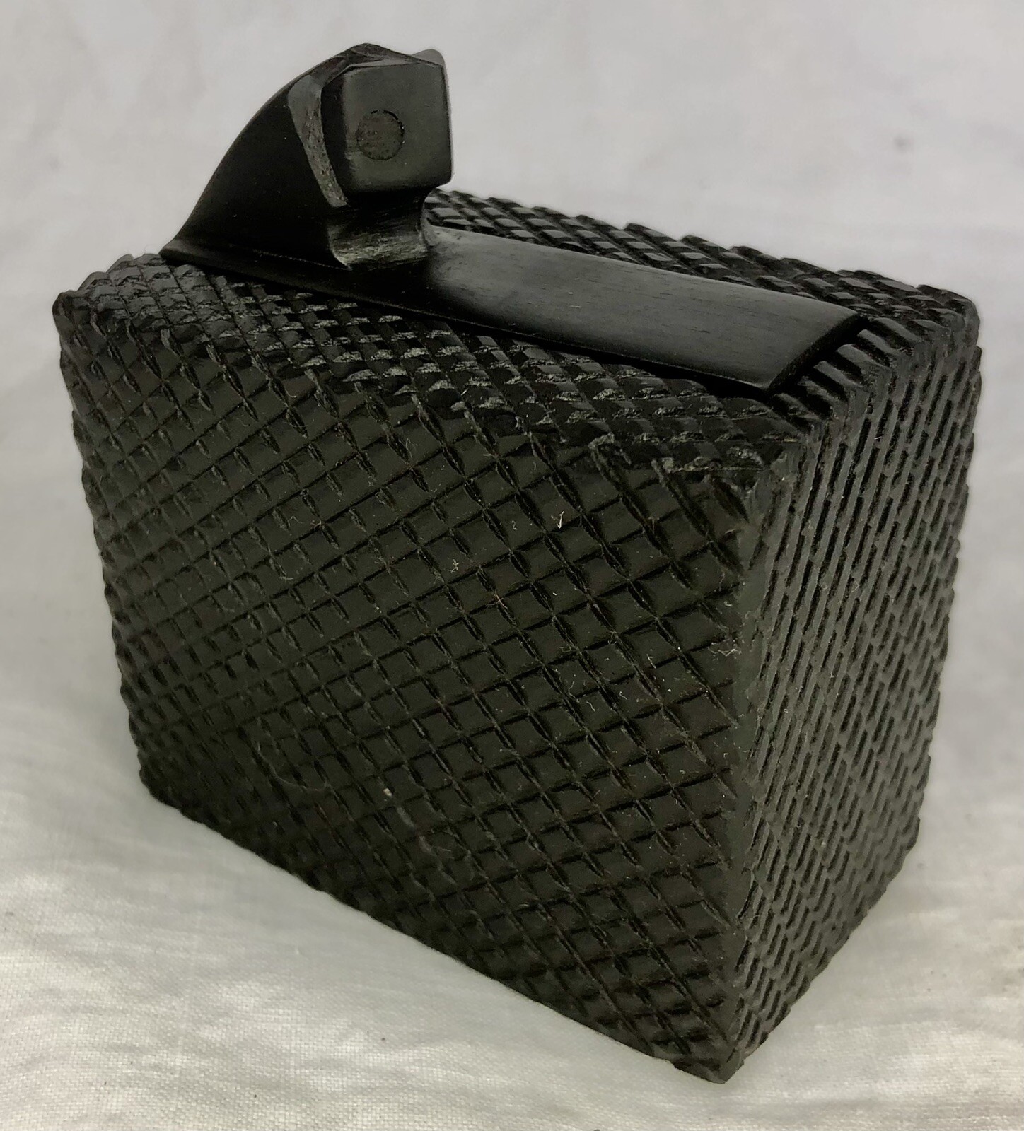 Vintage SNAKE & FROG Carved Ebony Wood Automation Trick Box, Treen, Novelty