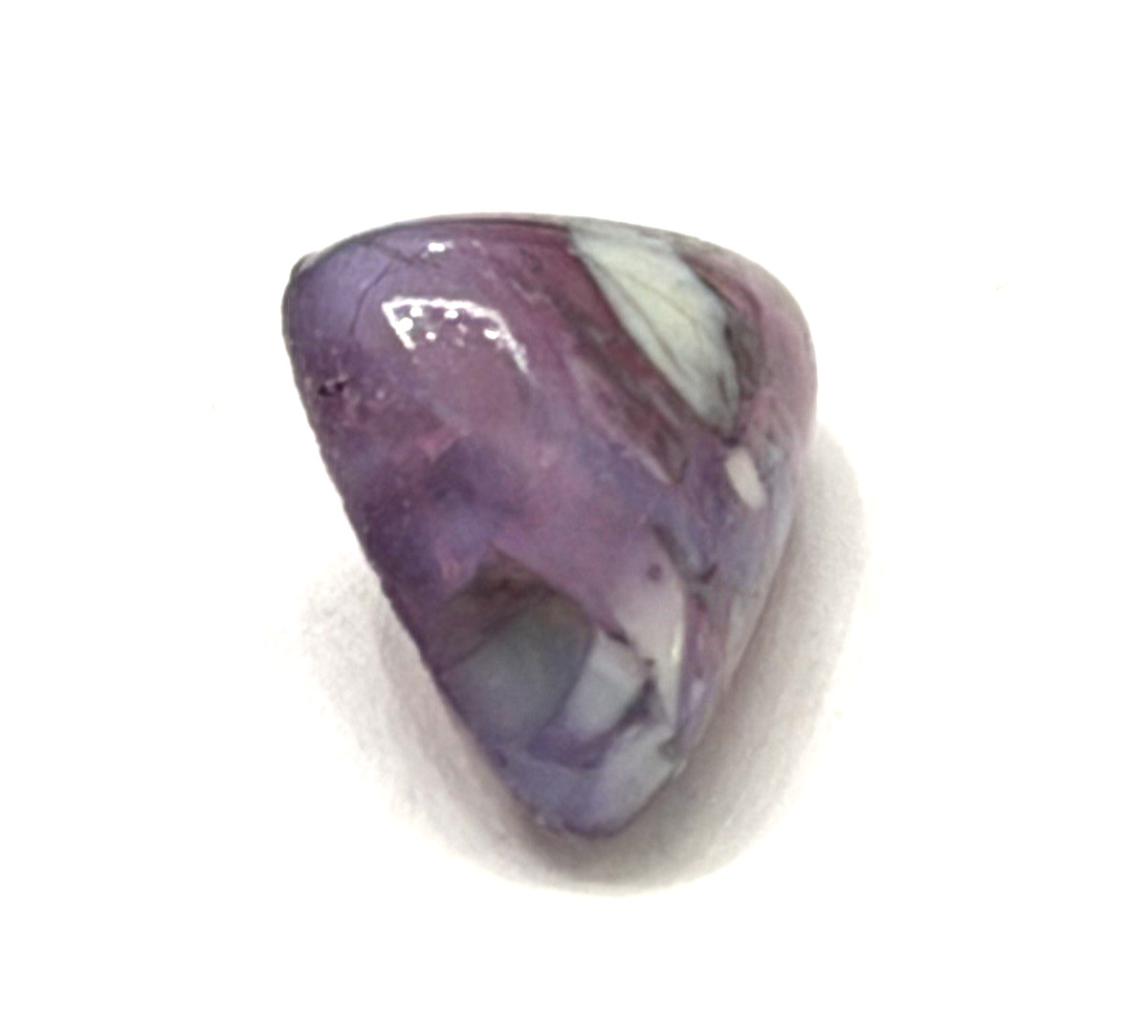 BEAUTIFUL Antique Purple, White & Blue Triangle LEO POPPER Button 5/8″ (A-R3)