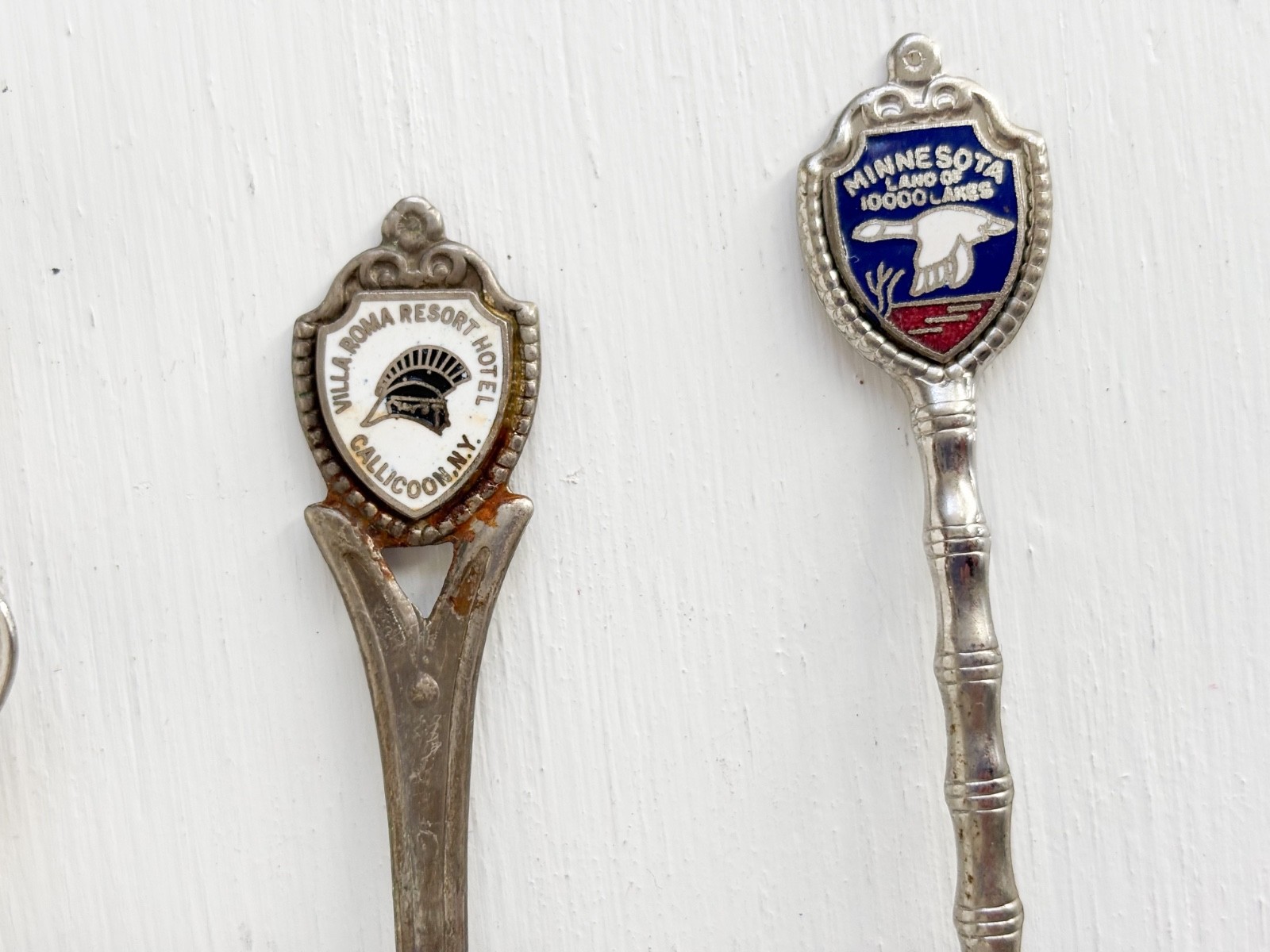 Fabulous Vintage 1970-80s Shield-Style Souvenir Spoons — Set of Lucky 13