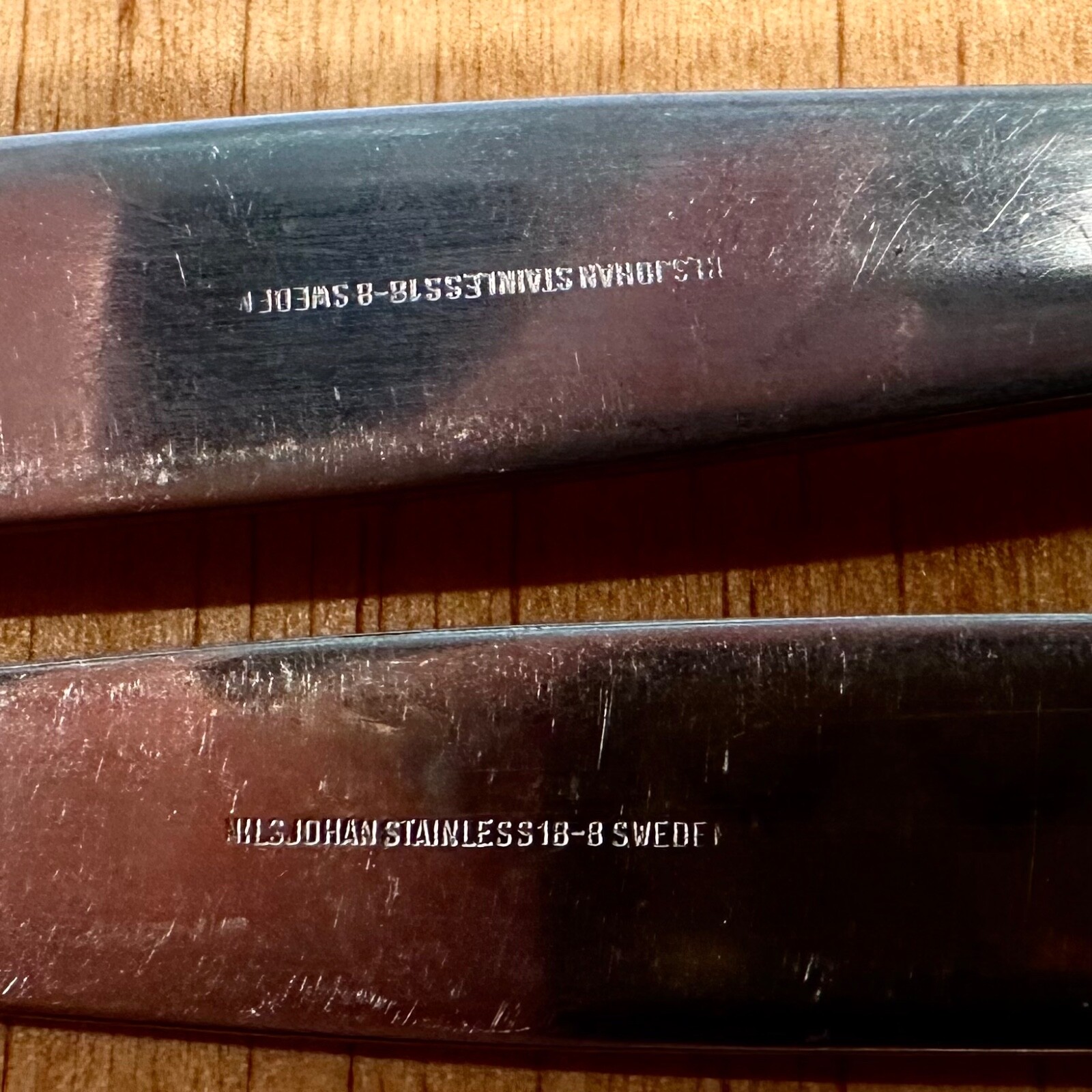 Mid Century Nils Johan “Guldi” Stainless Serving Set, Gold “Norse” decoration