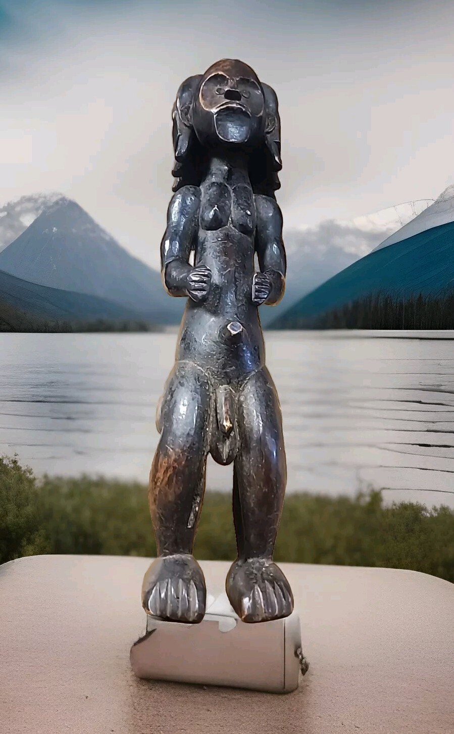 Antique Fang Statue Gabon reliquary Bieri African tribal art 22″