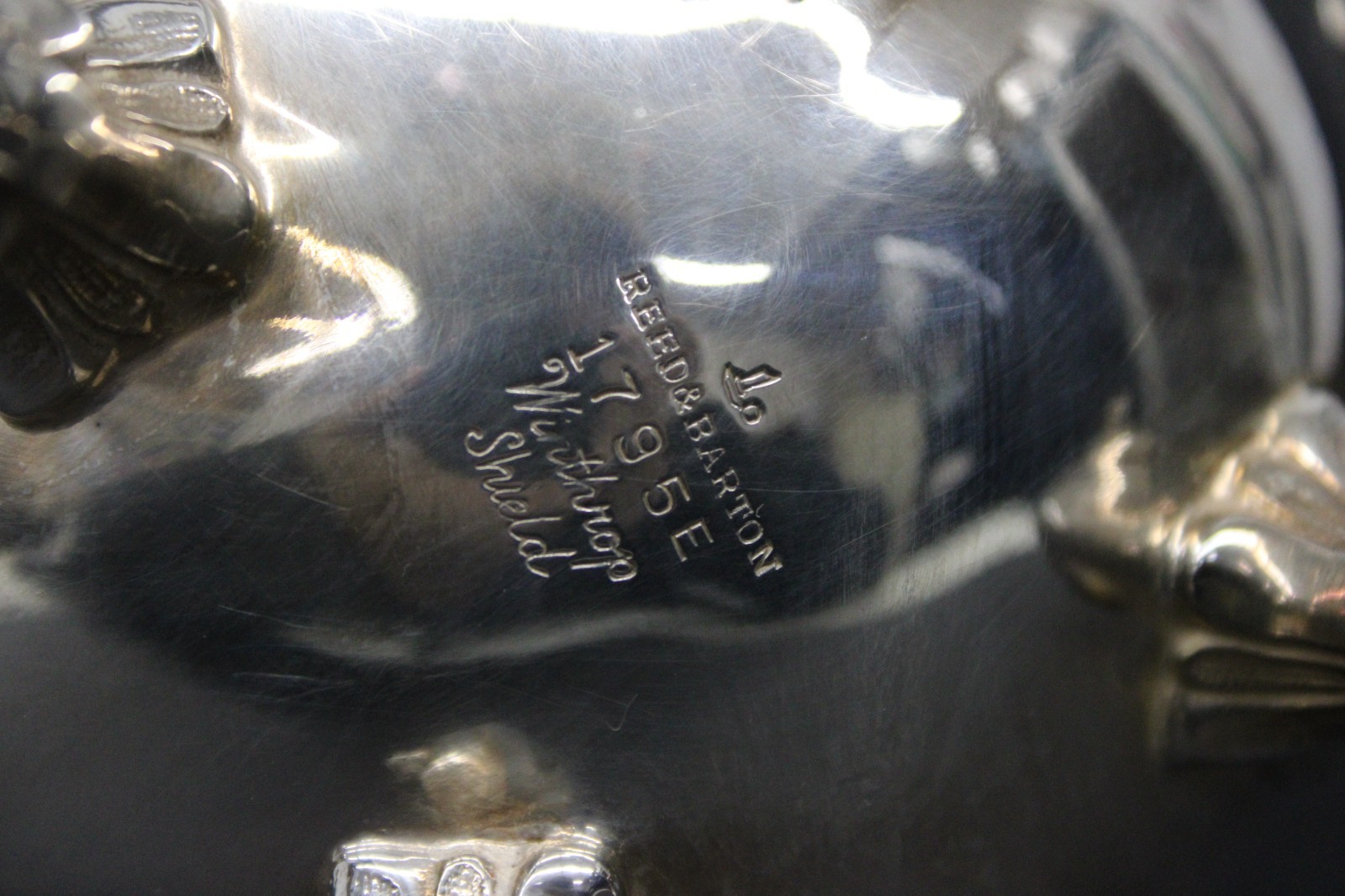 Vtg Reed & Barton Winthrop Shield Silverplate Footed Sugar Bowl Pumpkin 1795E