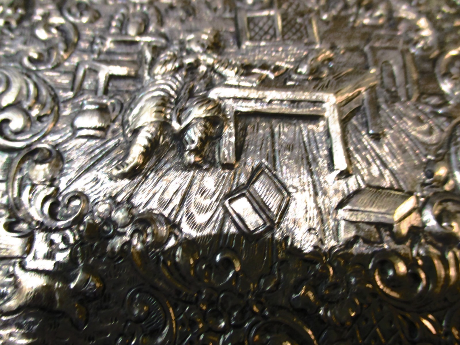 Antique Continental Silver Plated Repose Box