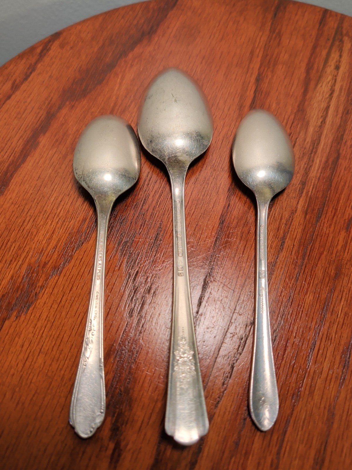 Rogers Set of 3 Spoons different patterns 1900-1940
