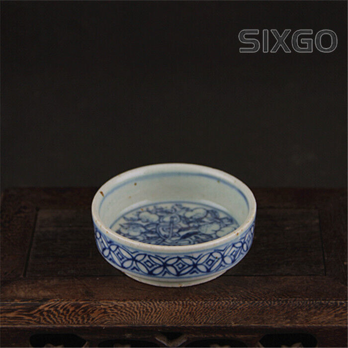 3″ Collect Chinese Qing Blue White Porcelain Longevity Peach Branch Cup