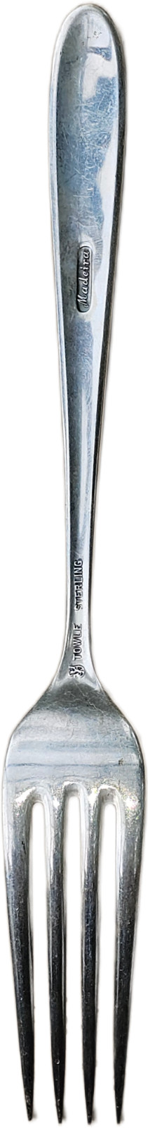 STERLING TOWLE MADEIRA FORK 8 1/8″ NO MONOS-RARE SIZE-FREE USA SHIPPING