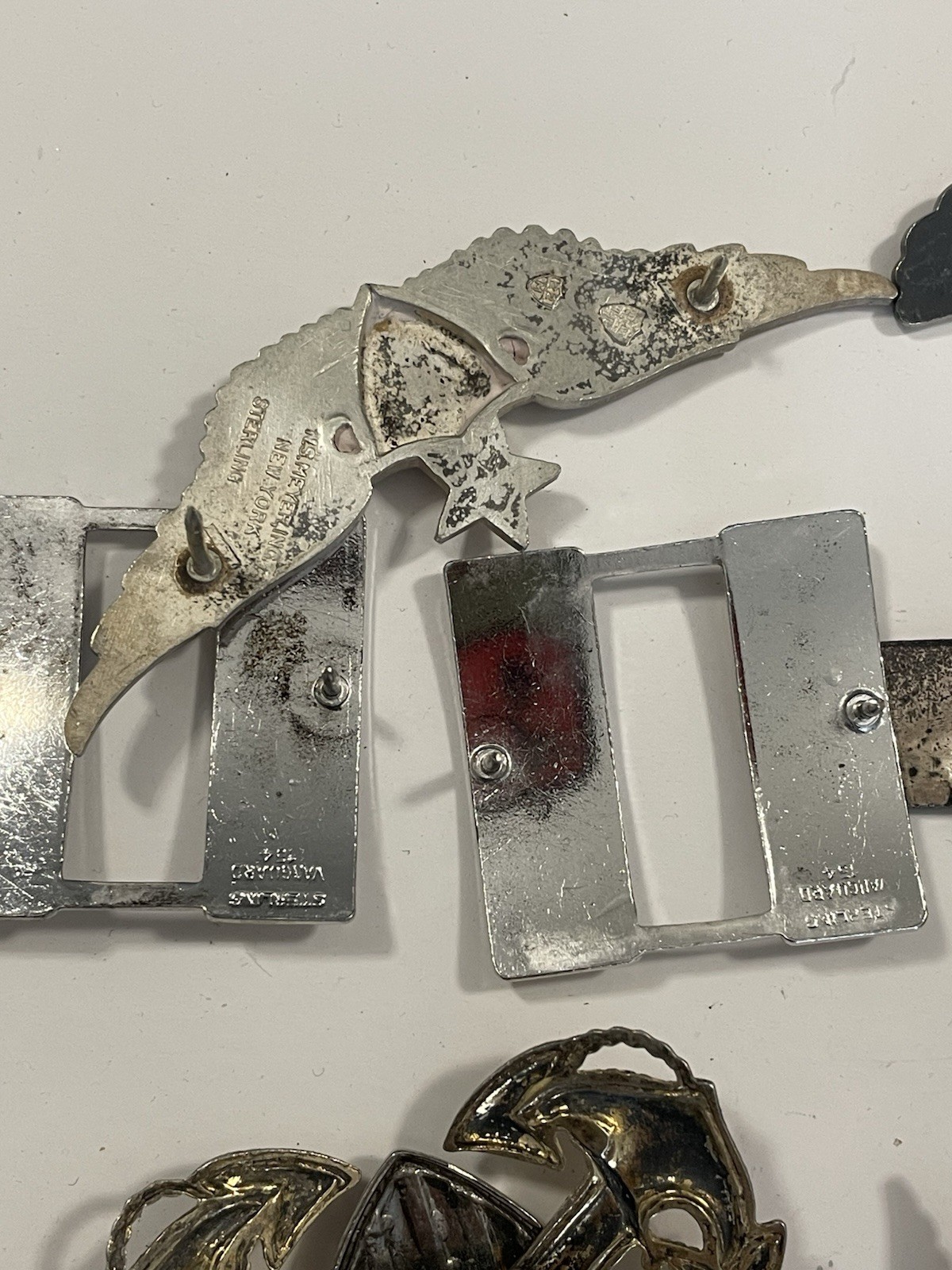 9.4 Ounces Vintage Sterling Silver Badges Military Pins CLEAN Not Scrap Lot Army