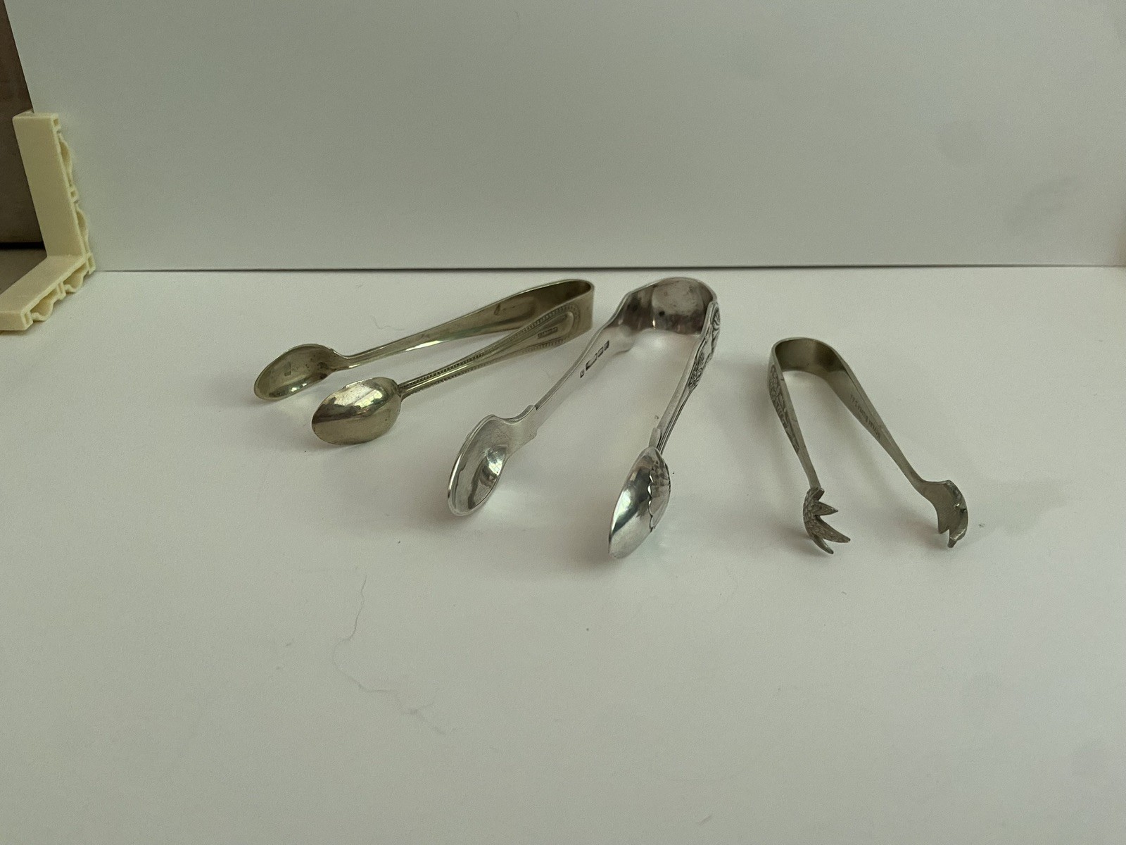 Lot of 3 Vintage Silver Plated Sugar Tongs – Mixed Sizes