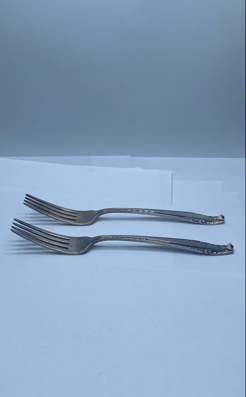 Wallace Grand Colonial Sterling Silver Dinner Fork Set 2 Piece Vintage