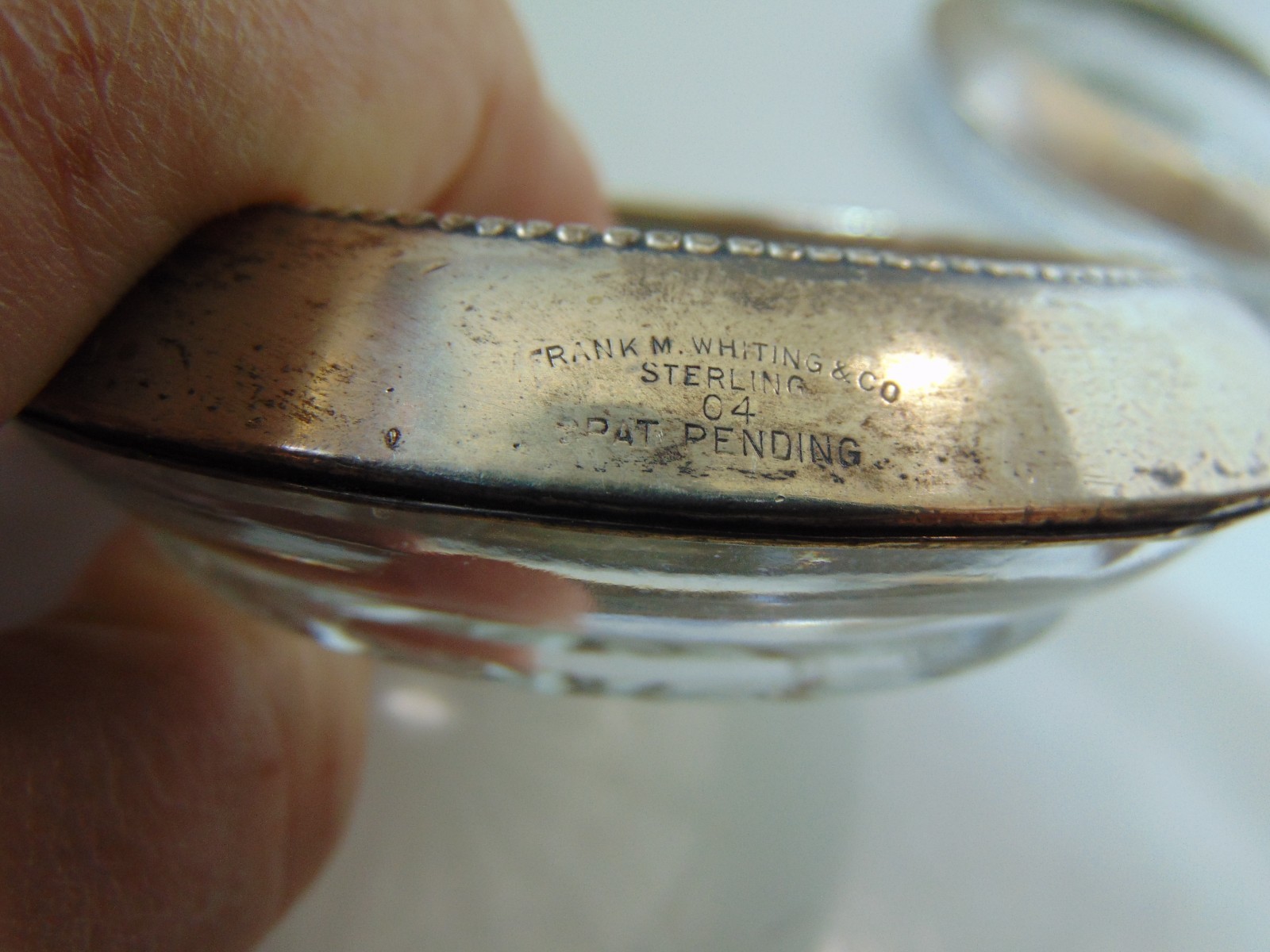 Frank M. Whiting & Company- Sterling Silver & Glass Coasters Set of 2 Vintage