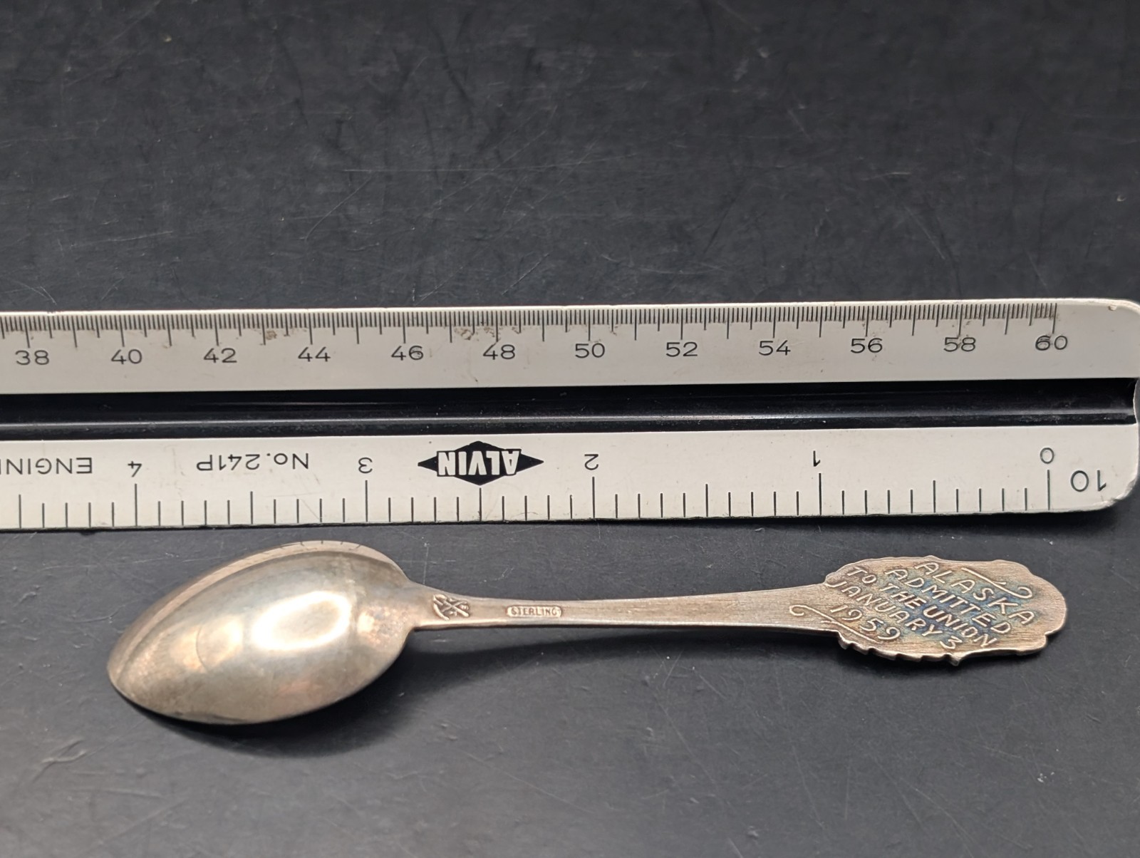 🔥 VTG JOSEPH MEYER STERLING SILVER 49TH STATE ALASKA SOUVENIR SPOON 11.5 GRAMS