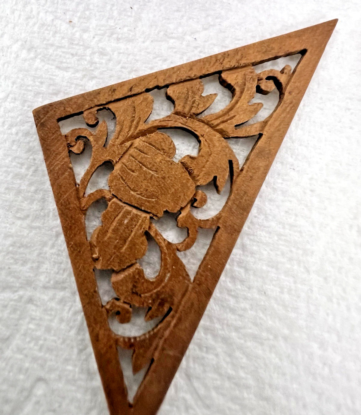 Antique Wood Puzzle in Box Open Fretwork Floral Victorian Design Miniature