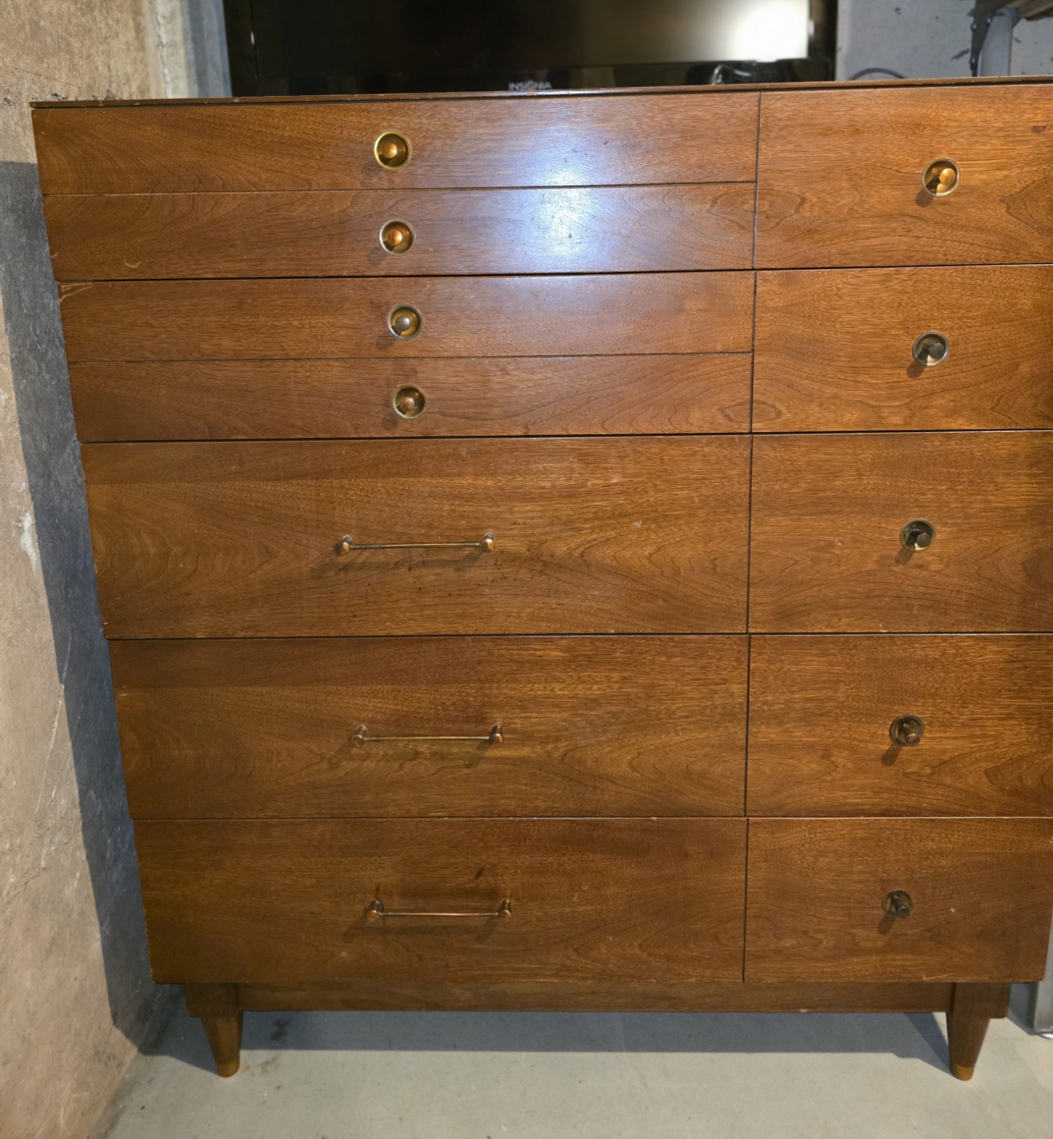 MCM Walnut Dresser Set by Basic-Witz Furn. Indus.