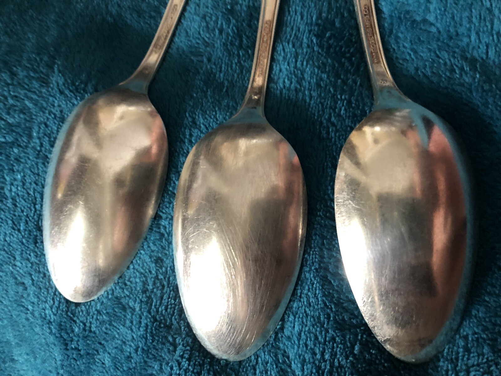 3 Rogers Silverplate Serving Spoon Tablespoon Art Deco 1941 Lady Anne Priscilla
