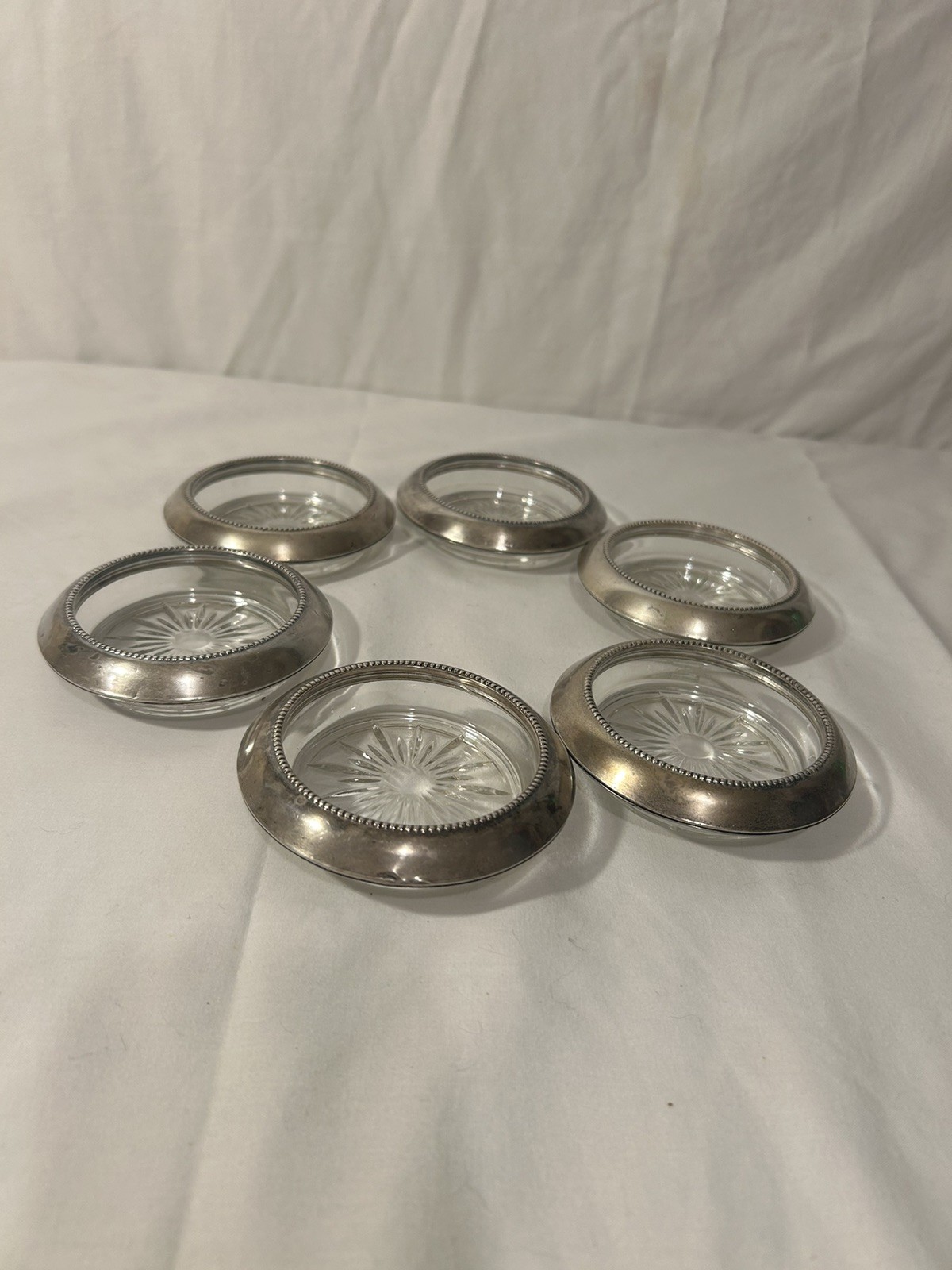 Frank M Whiting Sterling Coasters Set of 6