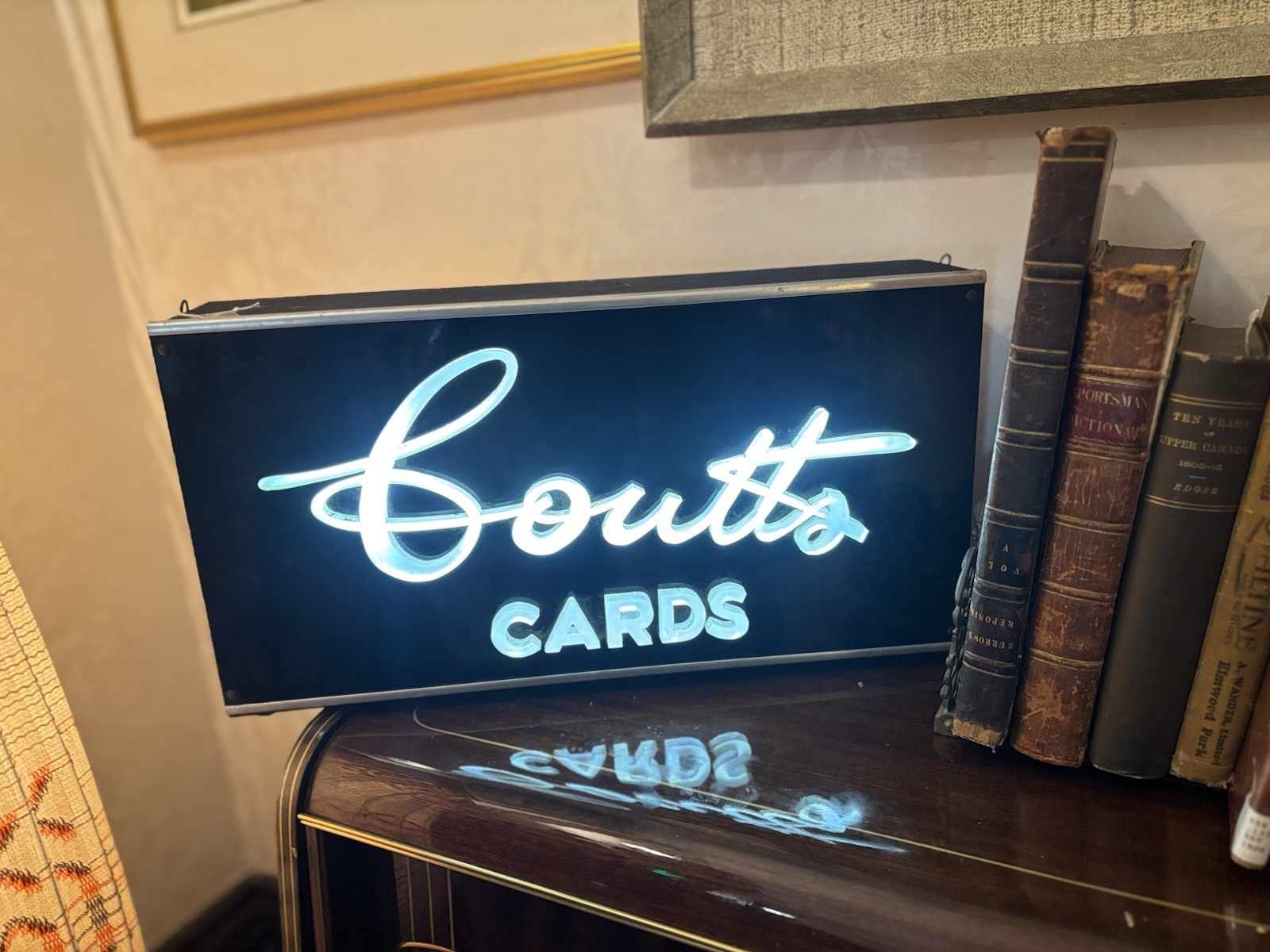 1930s Art Deco Coutts Cards Light-Up Sign — Canadian Greeting Card Brand