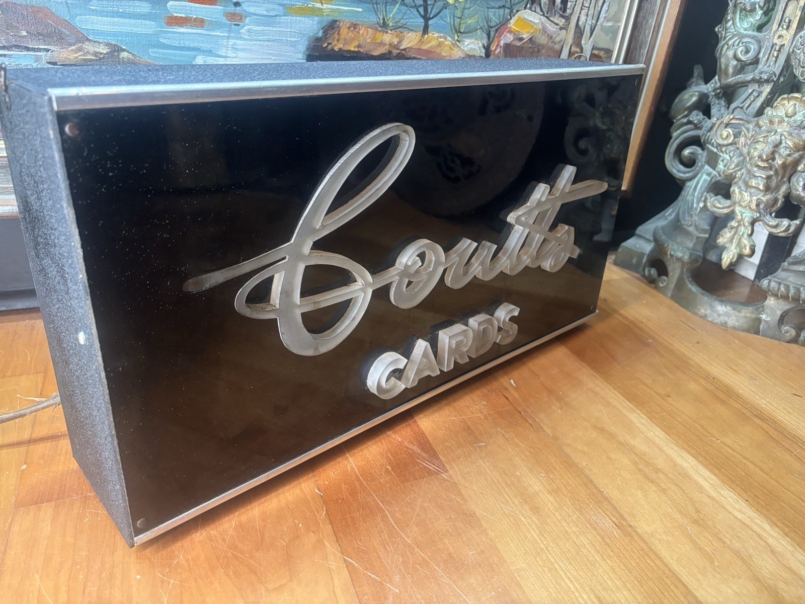 1930s Art Deco Coutts Cards Light-Up Sign — Canadian Greeting Card Brand