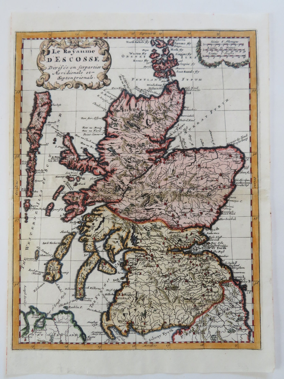 Kingdom of Scotland United Kingdom Edinburgh Glasgow 1750 engraved map