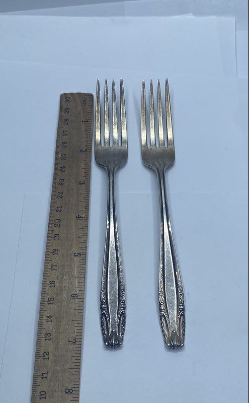 Wallace Grand Colonial Sterling Silver Dinner Fork Set 2 Piece Vintage