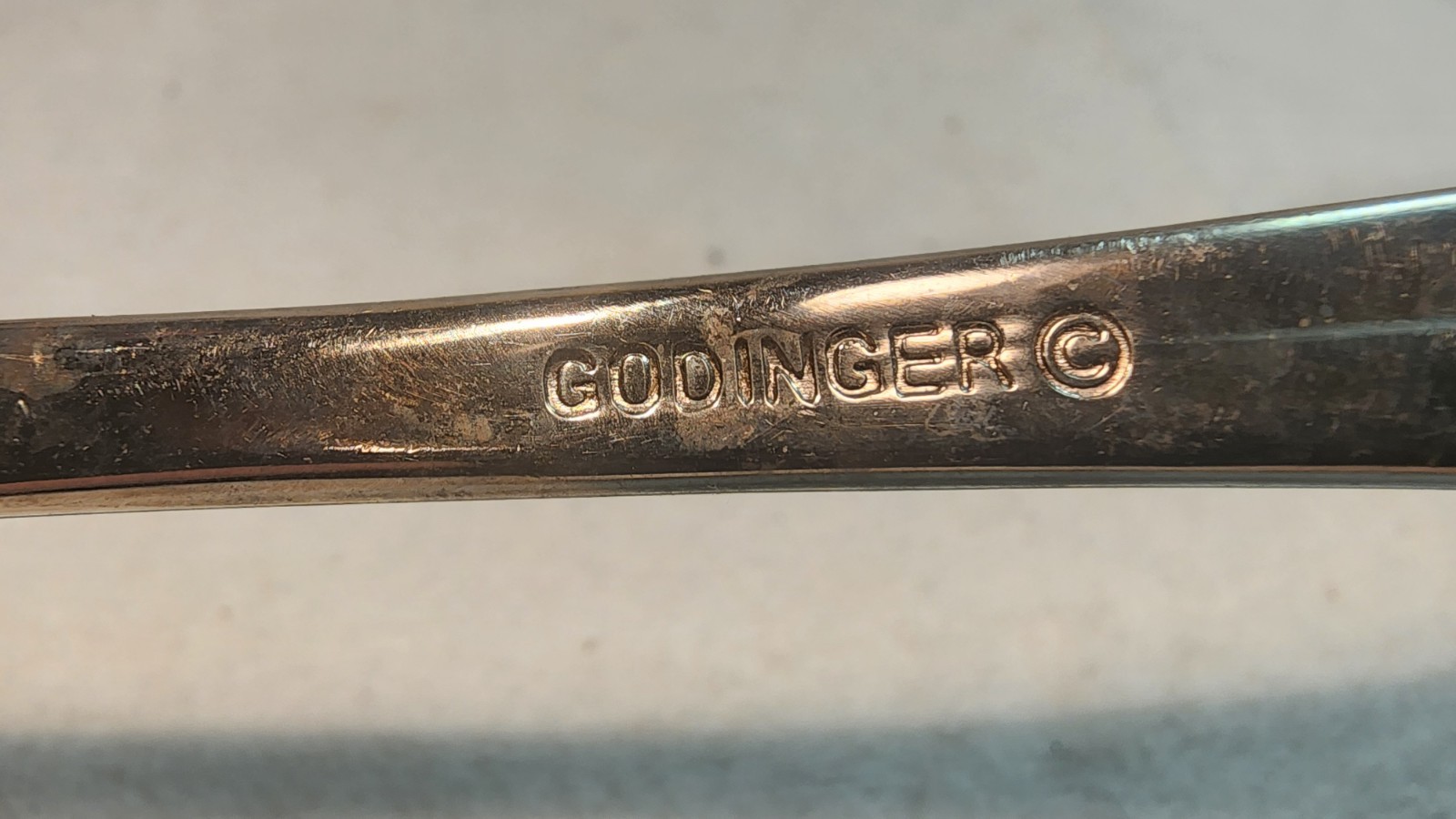 Vintage Godinger England Silver Plated Slotted Serving Spoon Acorn Design