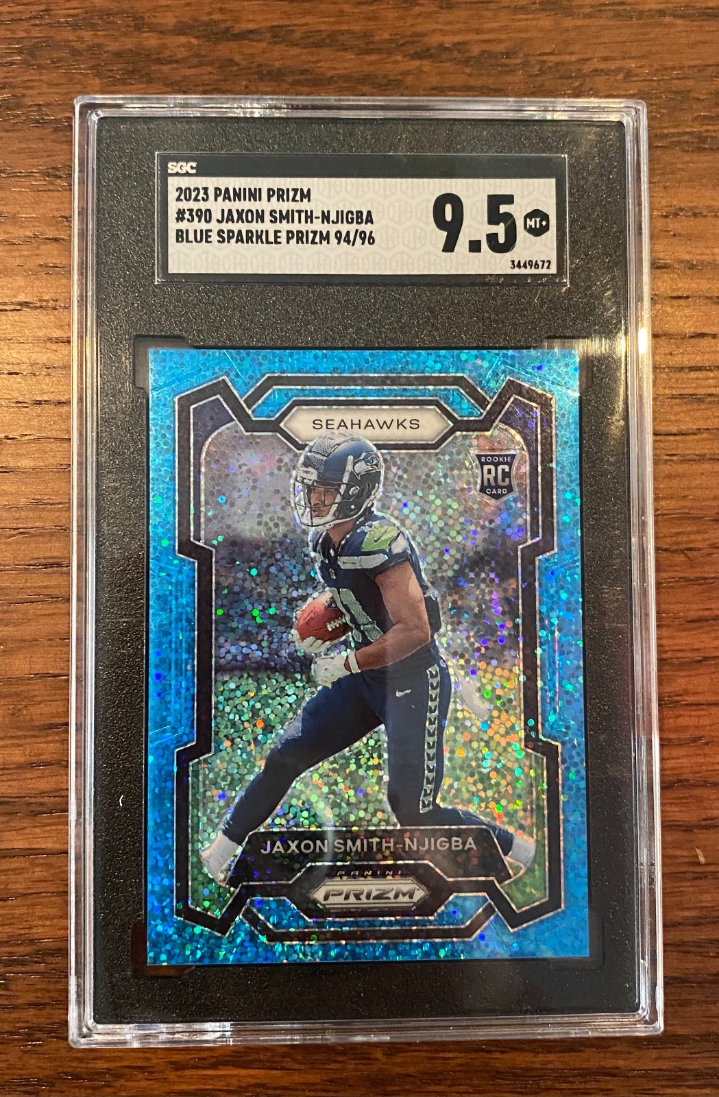 2023 Panini Prizm Jaxon Smith-Njigba RC #390 | SGC 9.5 Blue Sparkle Rookie Card