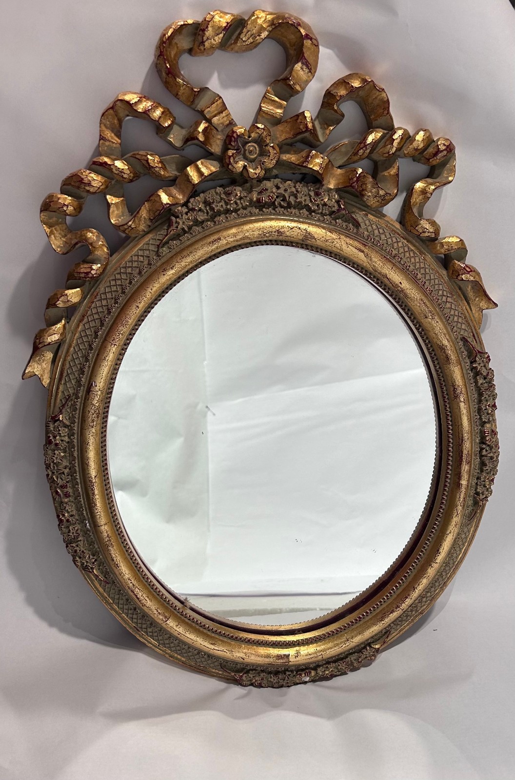 Reproduction Ornate Louis XV Rococo Style Gold Gilt Mirror 15″x21″