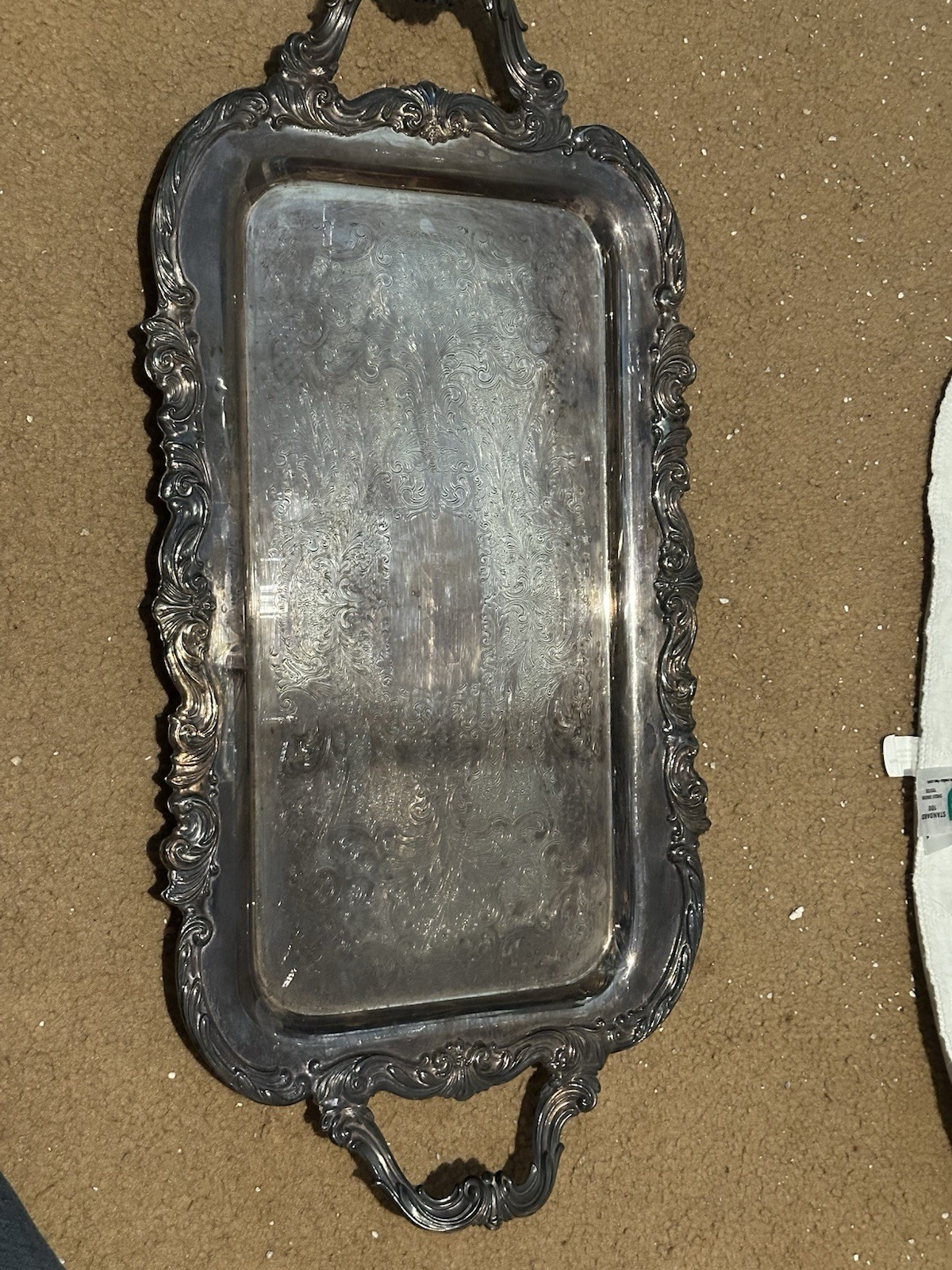 ANTIQUE F.B. ROGERS SILVER Co. TRADEMARK 1883 SILVER-PLATED LARGE TRAY