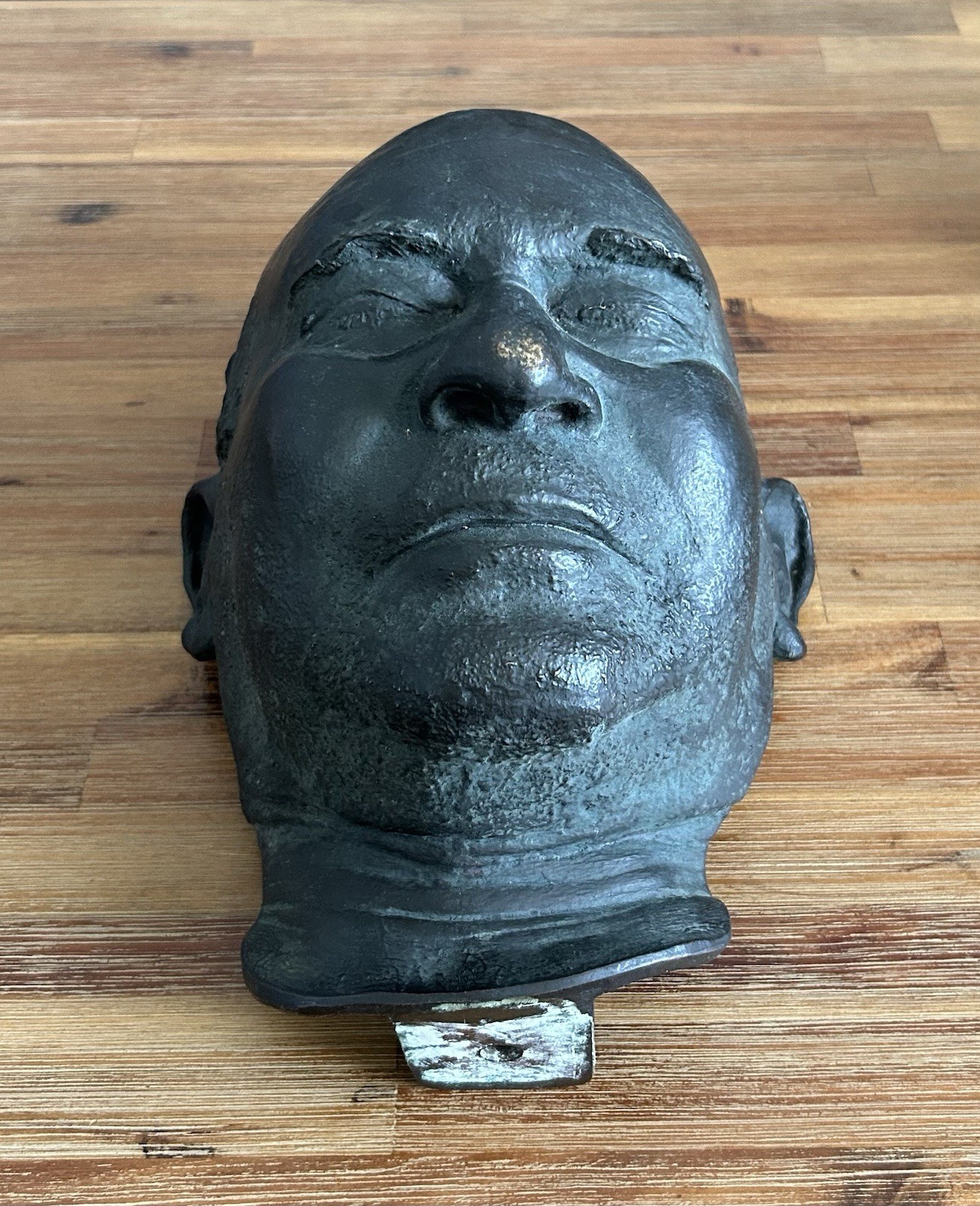 Rare Antique 19th/20th Century Unknown Bronze Life Size Death Mask Sculpture