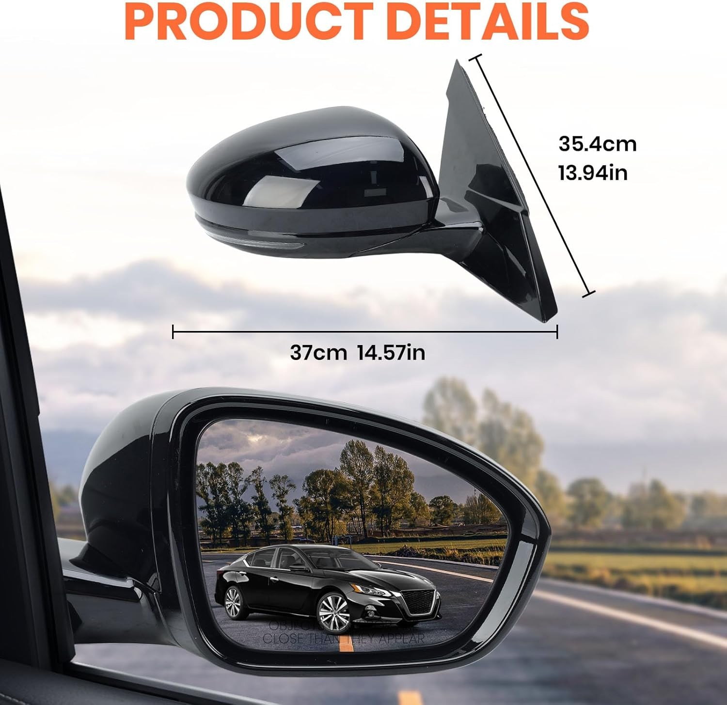 Passenger Side Mirror Compatible with 2019 2020 2021 2022 2023 Nissan Altima Mir