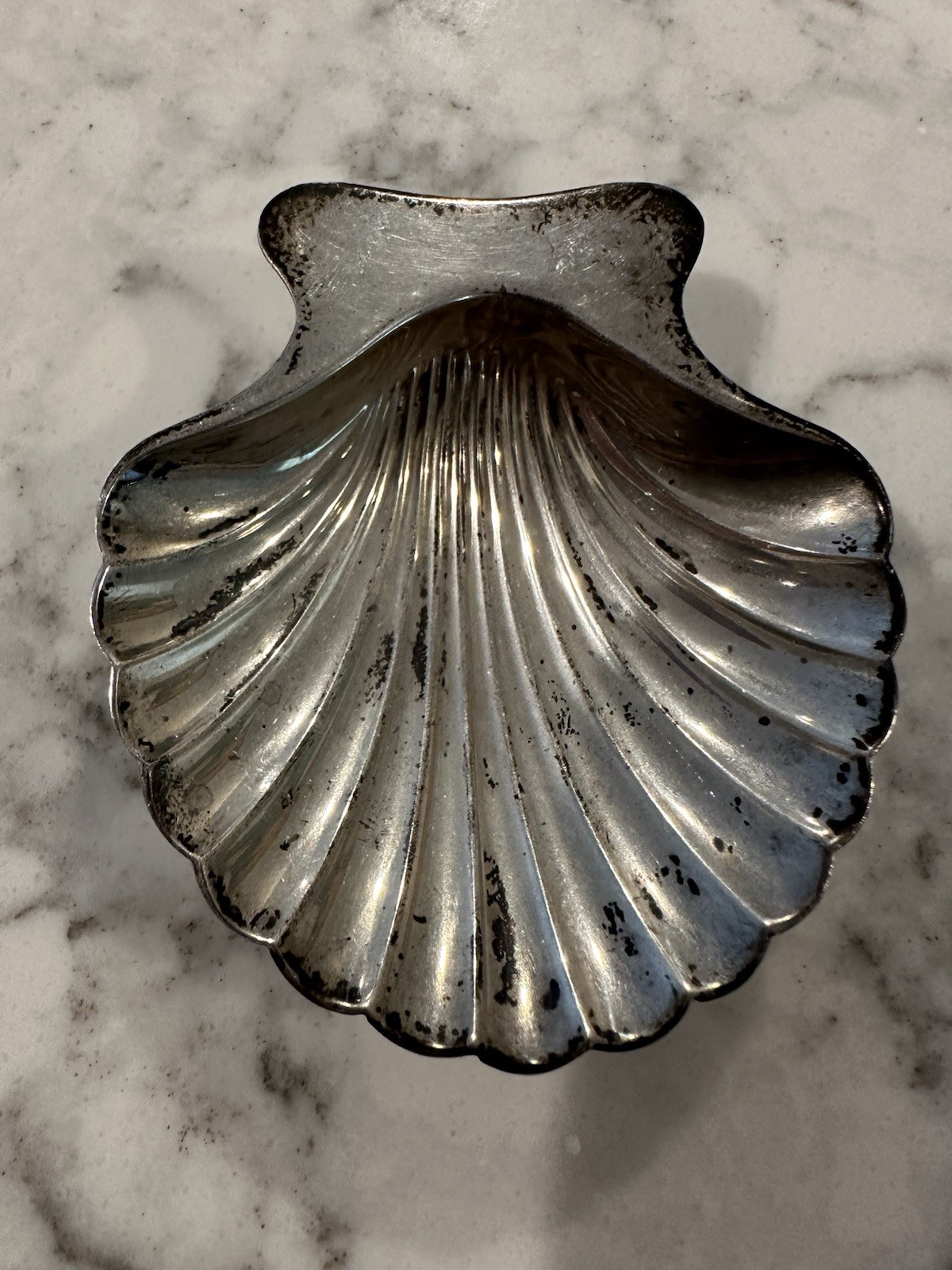 Tiffany & Co. Sterling Silver Shell Footed Scalloped Small Dish Trinket