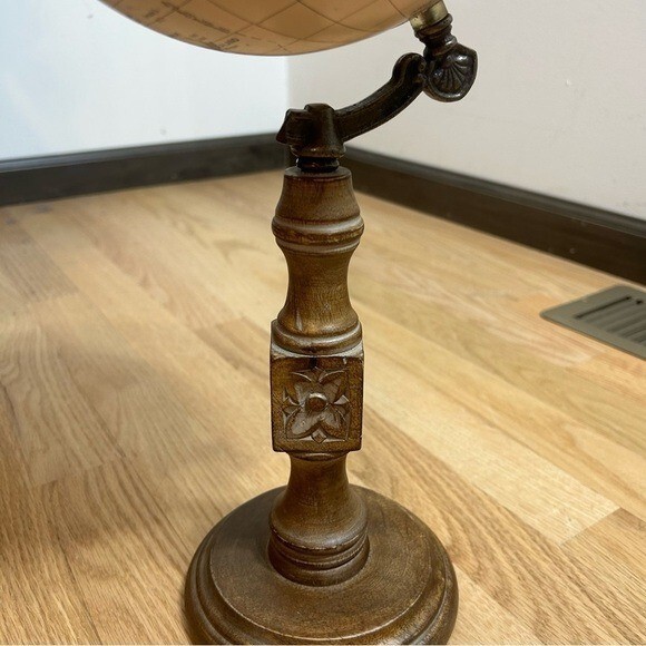 Wooden Paper Globe Stand Office Decor Map Wedding Decoration Travel Theme