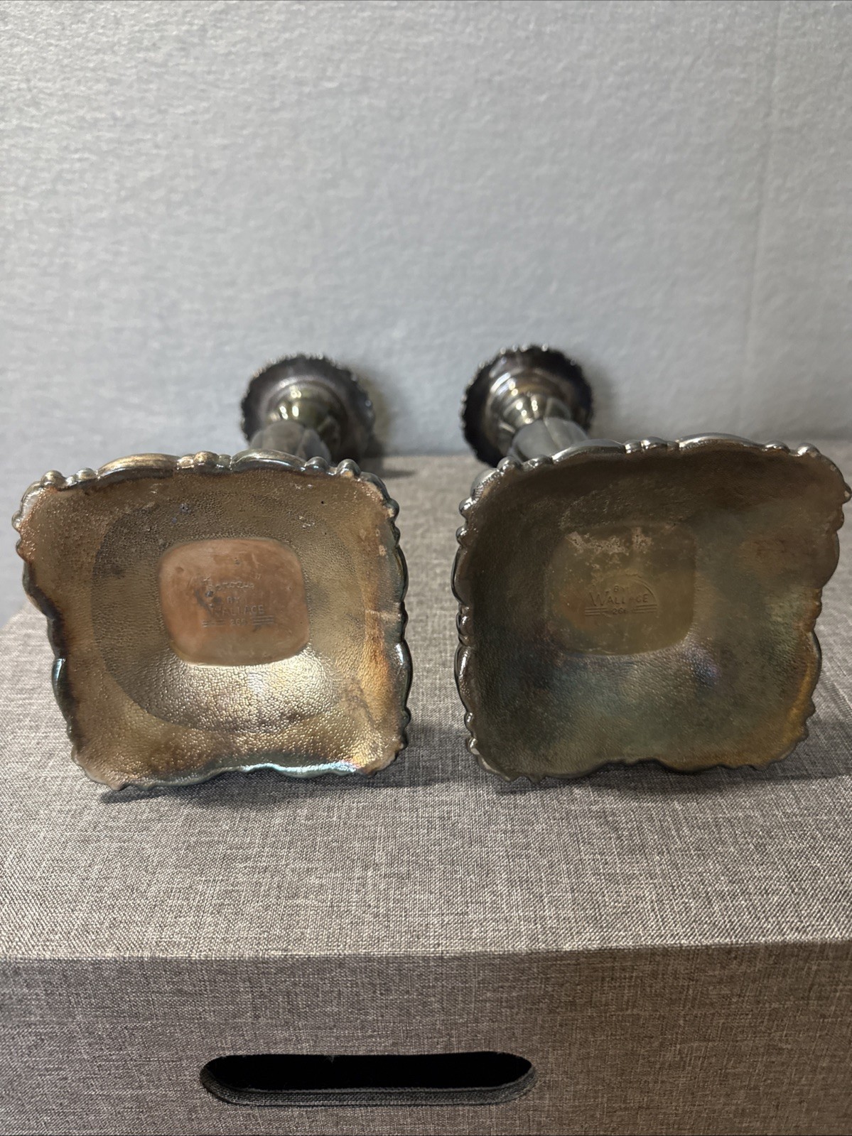 Vintage Baroque By Wallace Silversmith 266 Silver Plated Set Of Candle Holders