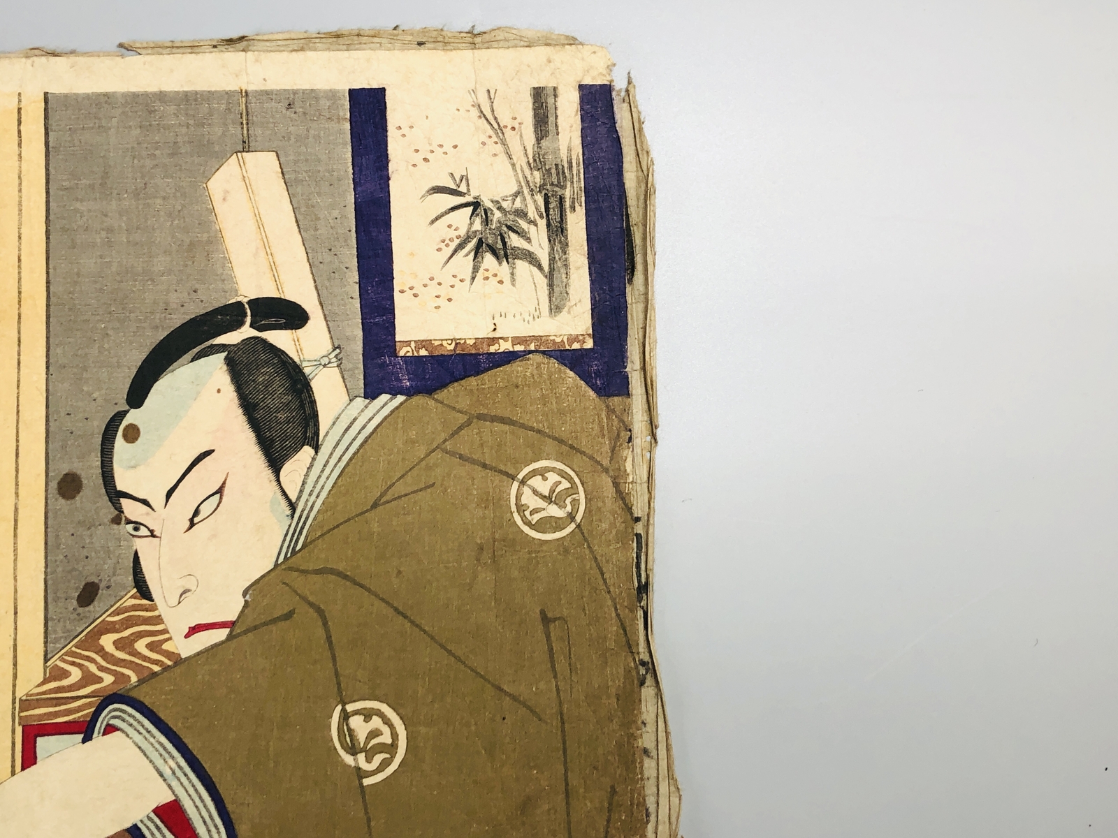 Y7101 WOODBLOCK PRINT Chikashige triptych Kabuki Japan Ukiyoe antique art decor