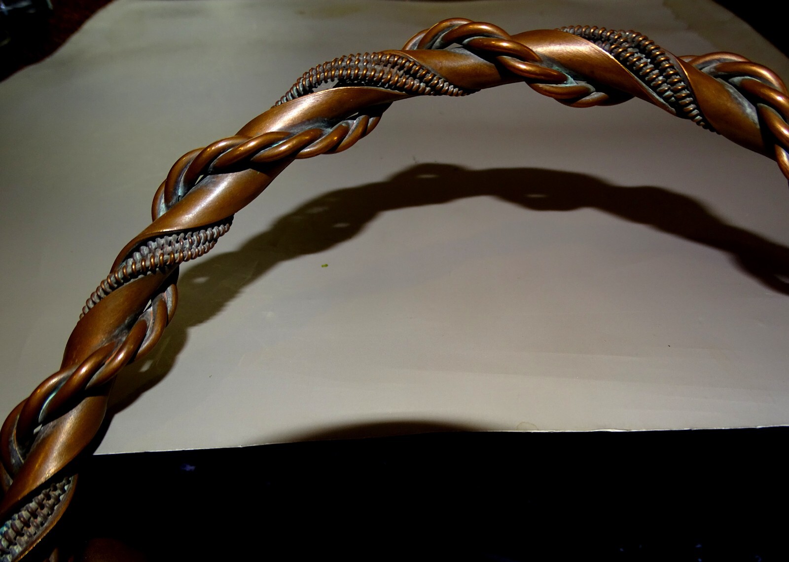 Made 1850-1899 Meiji Japanese Hand Made Copper Basket & Applied Copper Insect