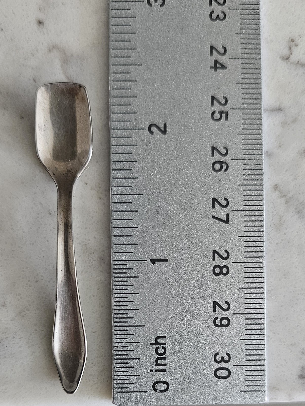 Antique European 835 Mini Silver Shovel Spoon