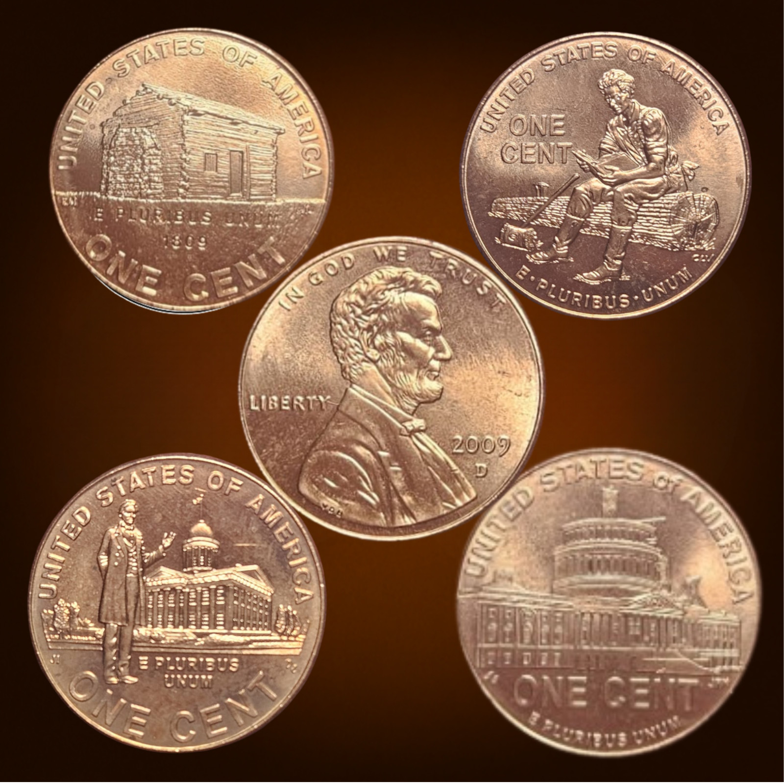 2009 D Lincoln Bicentennial Cent Set – 4 Coins Complete All 4 Designs